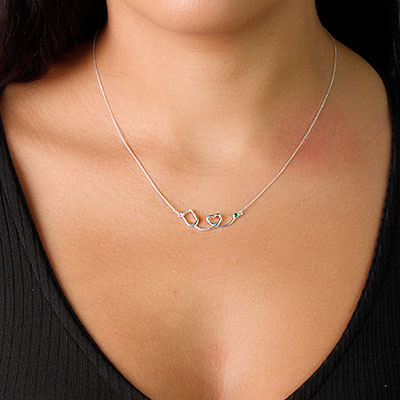 Gargantilha de Prata Estetoscópio.