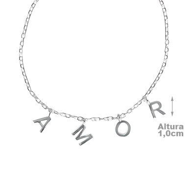 Gargantilha de Prata Amor- 54919