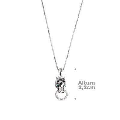 Gargantilha de Prata Pantera