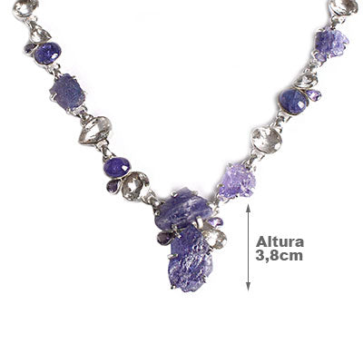 Gargantilha de Prata com Pedras