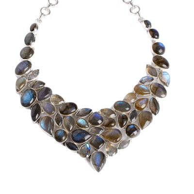 Gargantilha de Prata com Labradorita