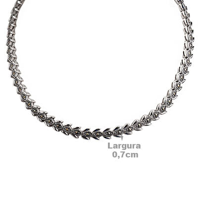 Gargantilha de Prata com Marcassitas