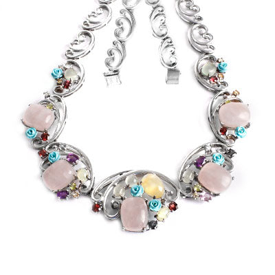 Gargantilha de Prata com Pedras