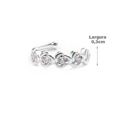 Piercing de Prata Pressão para Orelha