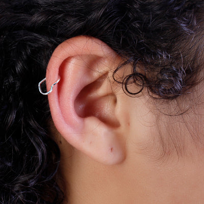 Piercing de Prata Pressão para Orelha