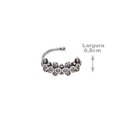 Piercing de Prata Pressão para Orelha.