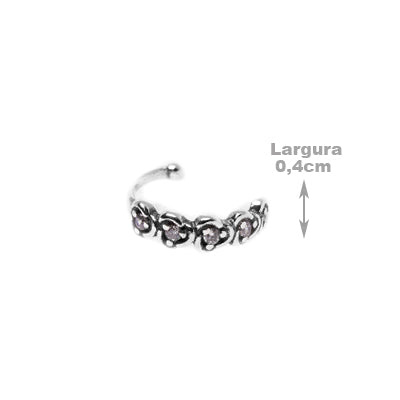 Piercing de Prata Pressão para Orelha