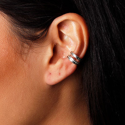 Piercing de Prata Pressão para Orelha - 51987