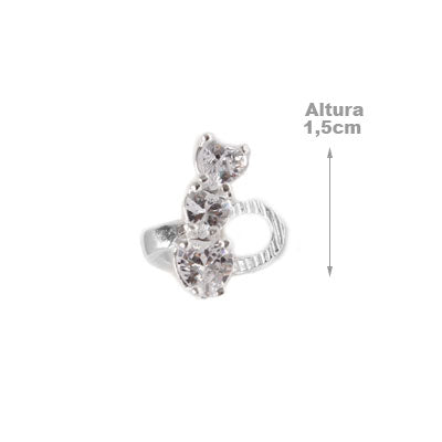 Piercing de Prata Pressão para Orelha.