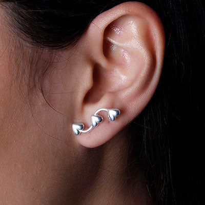 Brinco de Prata Coração (Ear Cuff)
