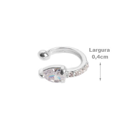 Piercing de Prata Pressão para Orelha