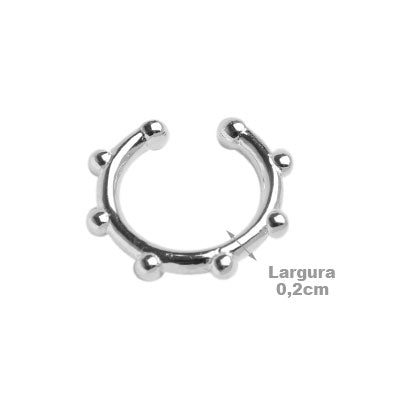 Piercing de Prata Pressão para Orelha