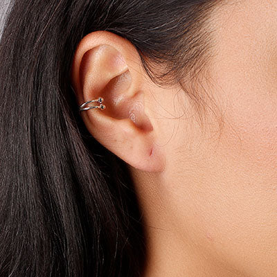 Piercing de Prata Pressão para Orelha