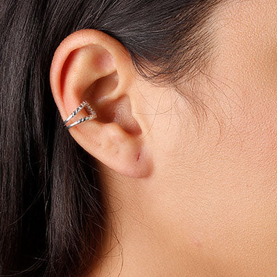 Piercing de Prata Pressão para Orelha