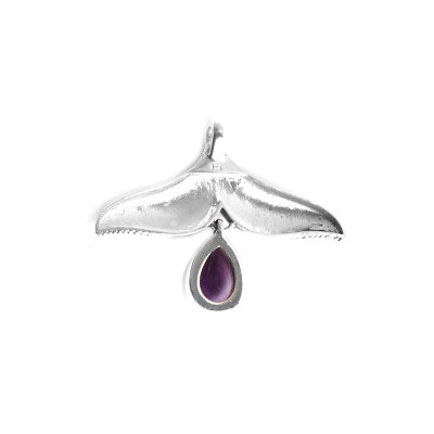 Pingente de Prata Rabo de Baleia com Ametista