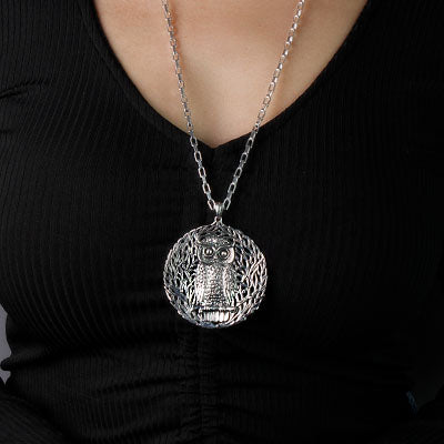 Pingente de Prata Coruja