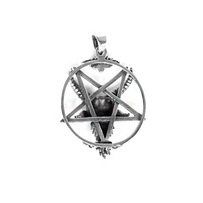 Pingente de Prata Pentagrama com Bode