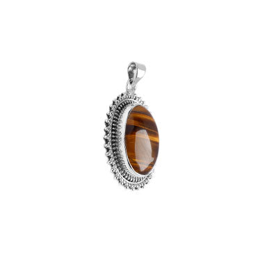 Pingente de Prata com Olho de Tigre