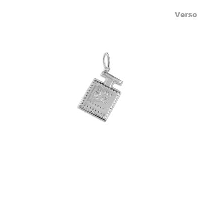 Pingente de Prata Vidro de Perfume com Zircônias.