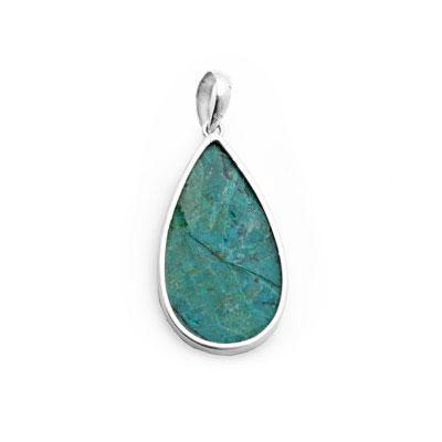 Pingente de Prata com Sonora Chrysocolla.