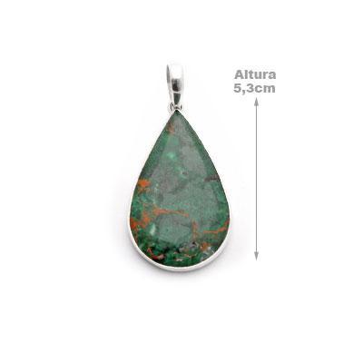 Pingente de Prata com Sonora Chrysocolla. C