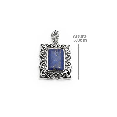 Pingente de Prata com Lápis Lázuli.