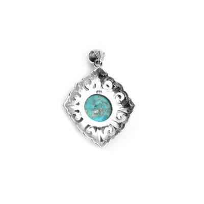 Pingente de Prata com Turquesa.