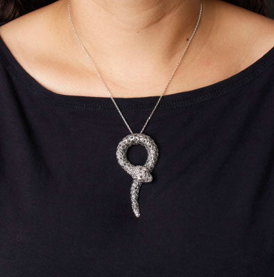 Pingente de Prata Serpente com Marcassitas