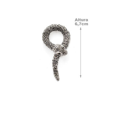 Pingente de Prata Serpente com Marcassitas