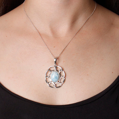 Pingente de Prata com Larimar.