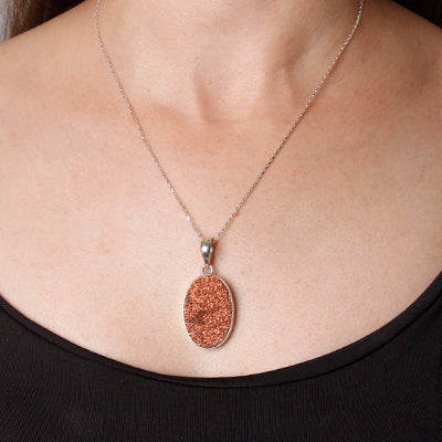 Pingente de Prata com Drusa.