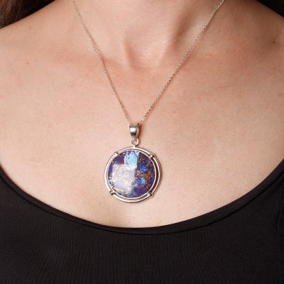 Pingente de Prata com Turquesa.