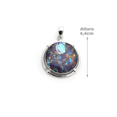 Pingente de Prata com Turquesa.