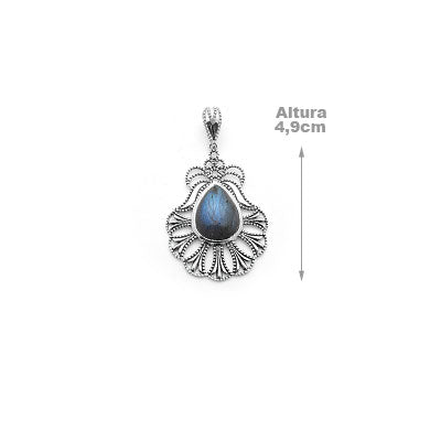 Pingente de Prata com Labradorita