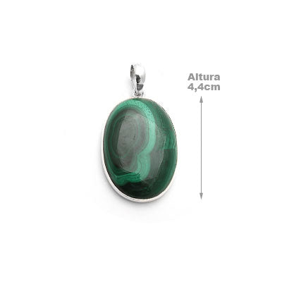 Pingente de Prata com Malaquita.