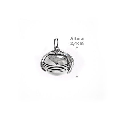 Pingente de Prata Relicário.