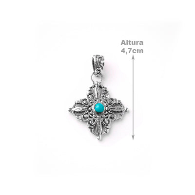 Pingente de Prata com Turquesa.