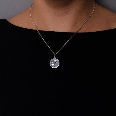 Pingente de Prata Signo Sagitário.