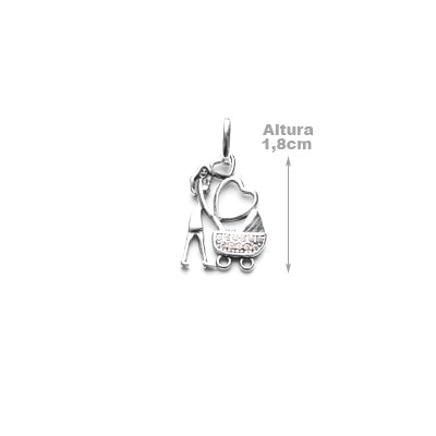 Pingente de Prata Mãe.