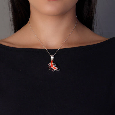 Pingente de Prata com Granada.