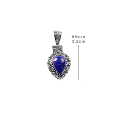Pingente de Prata com Lápis Lázuli.