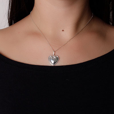 Pingente de Prata Coração.