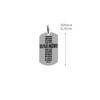 Pingente de Prata Placa.