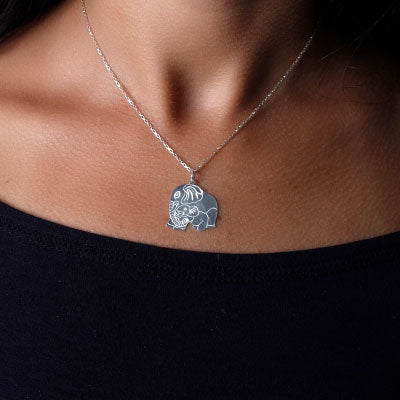 Pingente de Prata Elefante.
