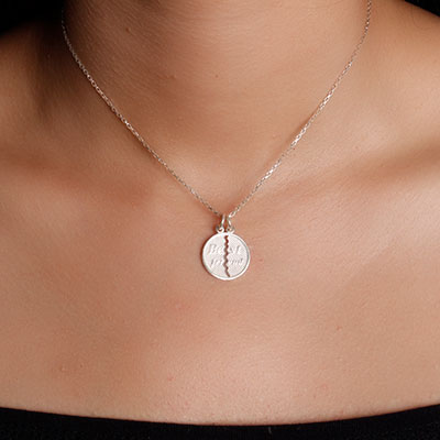 Pingente de Prata Cara Metade.