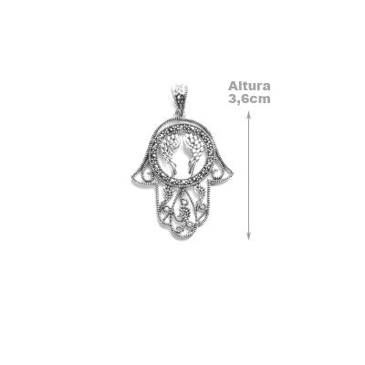 Pingente de Prata Hamsa.