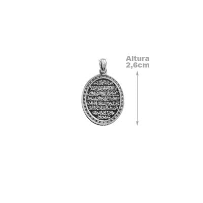 Pingente de Prata com Escrita Árabe.