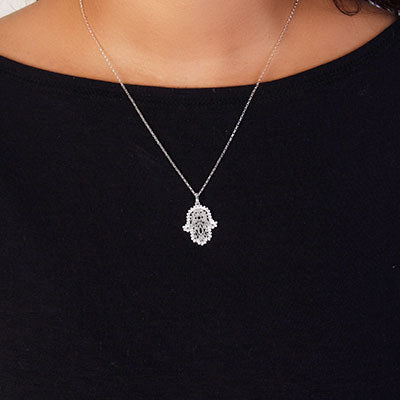 Pingente de Prata Hamsa.
