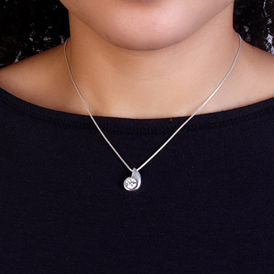Pingente de Prata com Zircônia