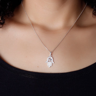 Pingente de Prata Hamsa.